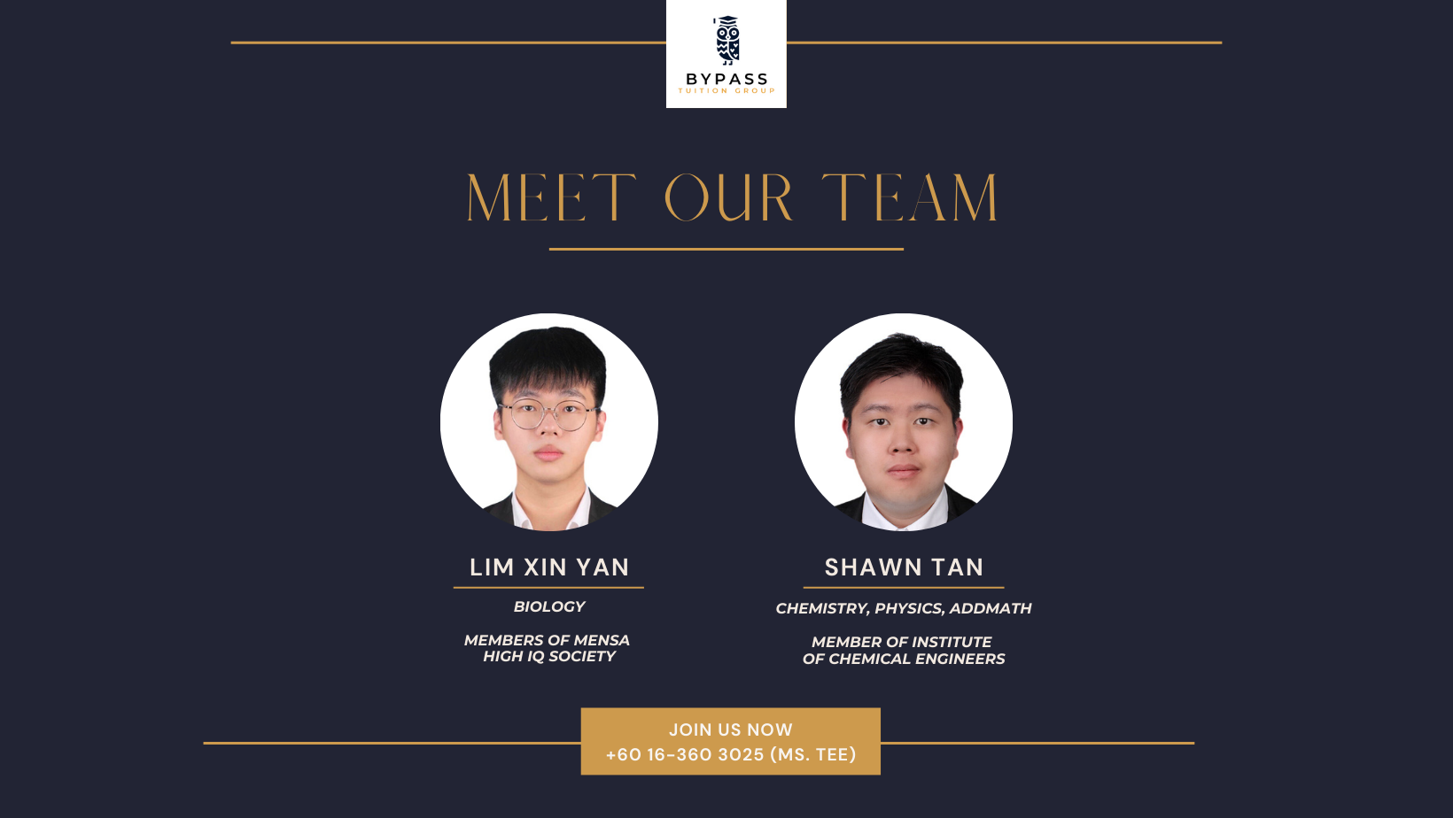 Mr. Lim and Mr. Shawn — Bypass Education Tutors
